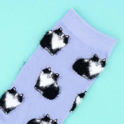 Chaussettes Chat Noir & Blanc - Violet