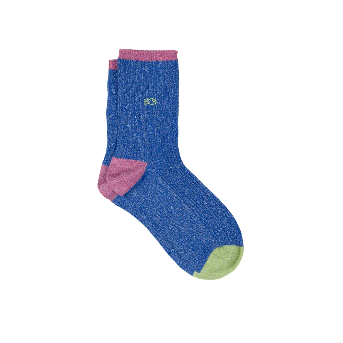 Chaussettes Coton Peigné Vintage - Bleu électrique