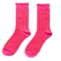 Chaussettes côtelées à volants