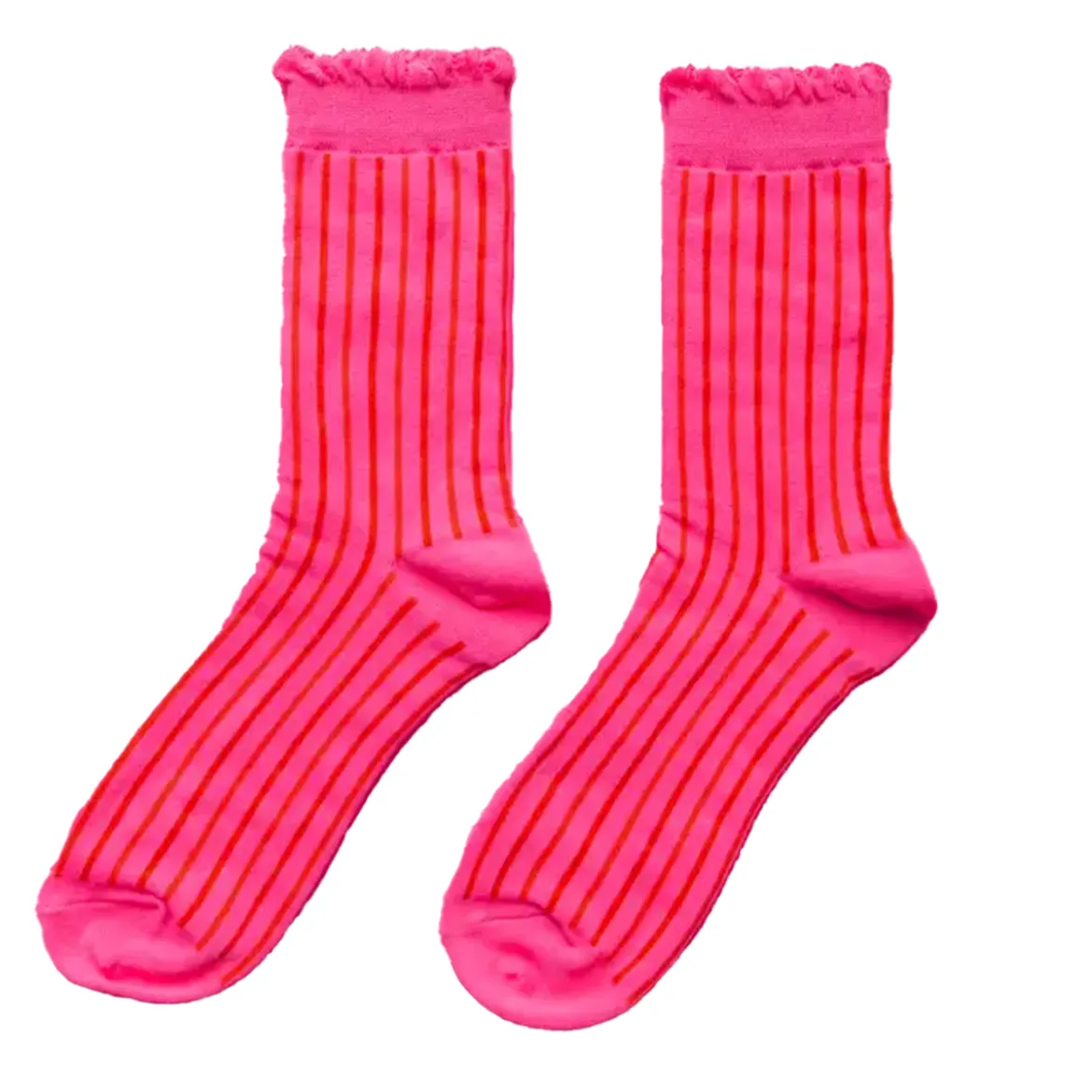 Chaussettes côtelées à volants