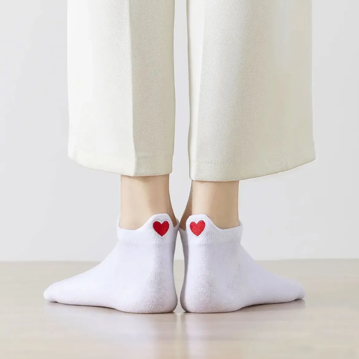 Chaussettes Languette Coup de coeur - Blanc