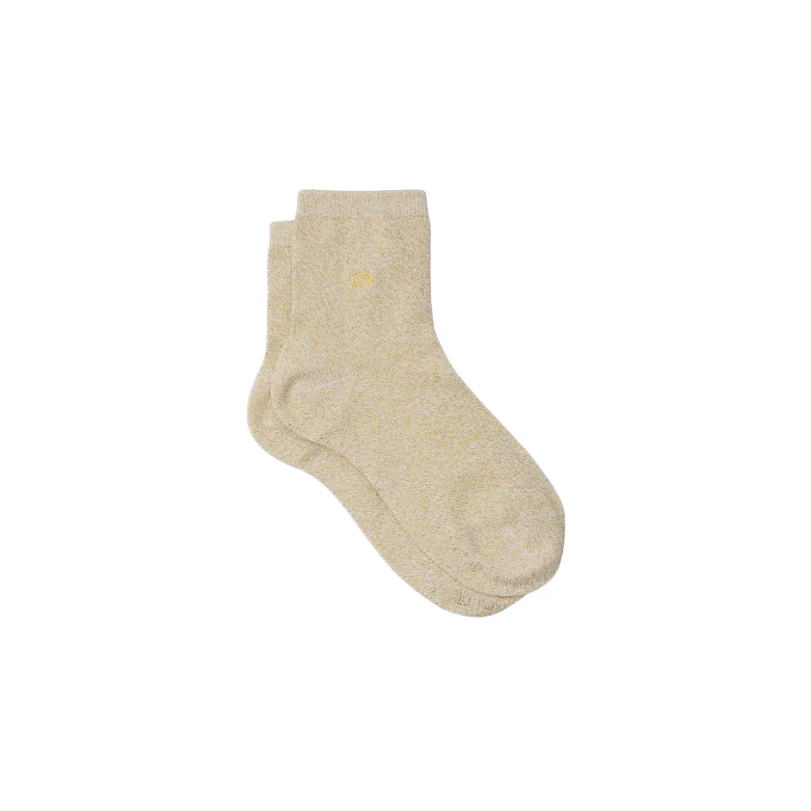 Chaussettes Pailletées Coton Peigné - Beige