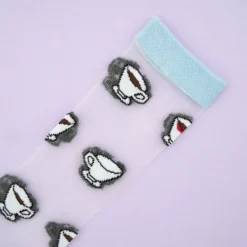 Chaussettes Transparentes Café