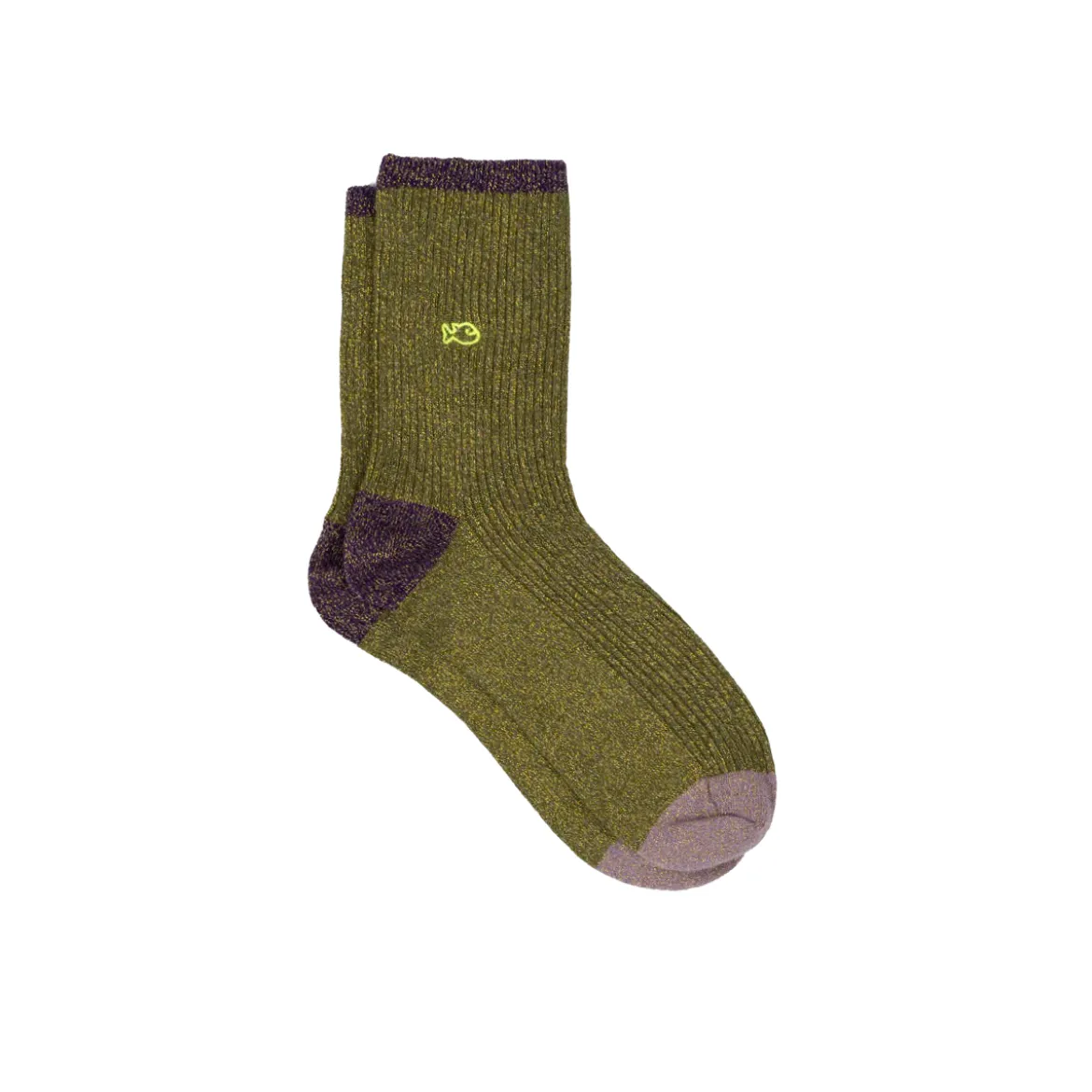 Chaussettes Unies Coton Peigné - Olive