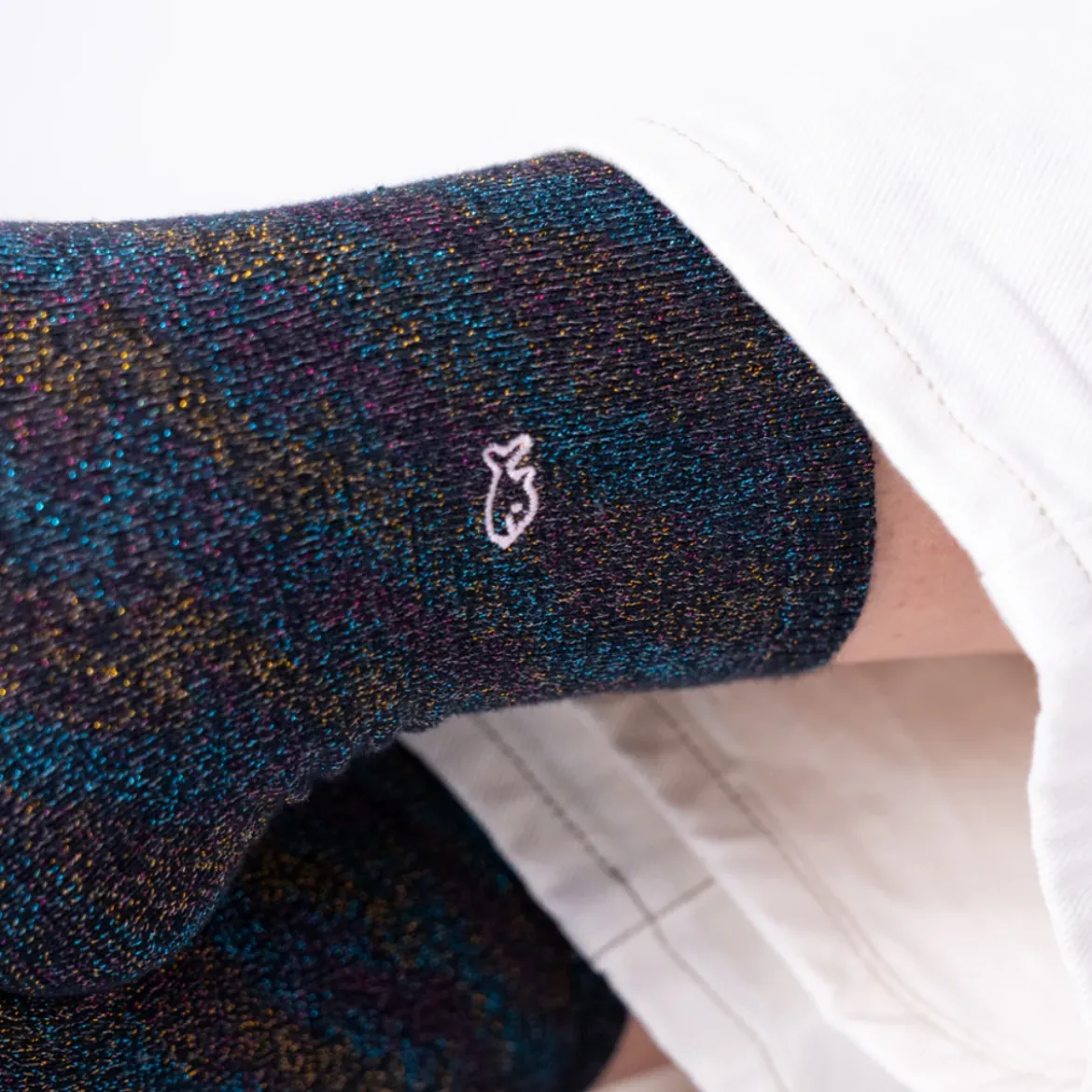 Chaussettes Unies Pailletées - Noir Multicolore