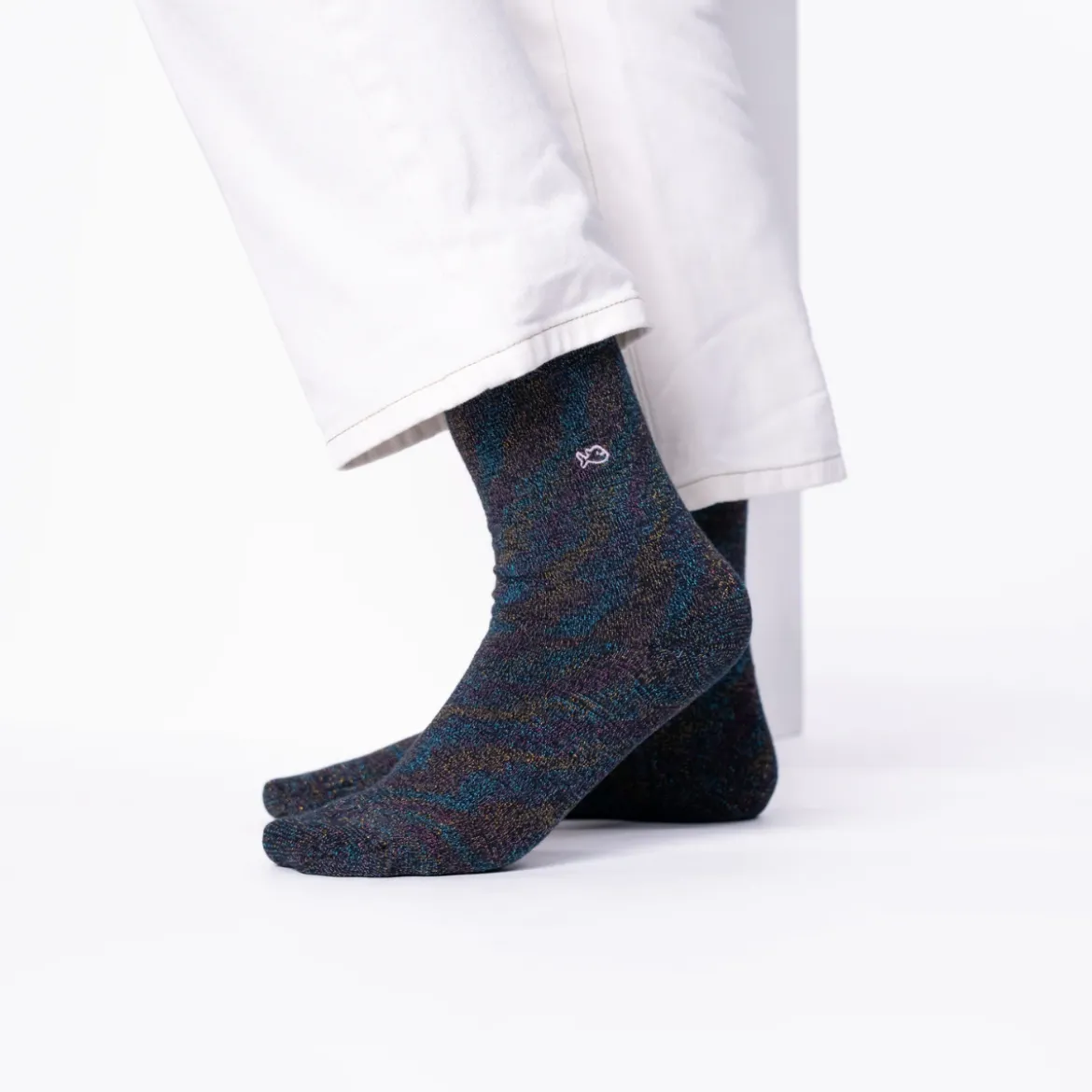 Chaussettes Unies Pailletées - Noir Multicolore