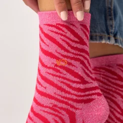 Chaussettes Zèbre - Rose & Rouge