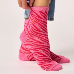 Chaussettes Zèbre - Rose & Rouge