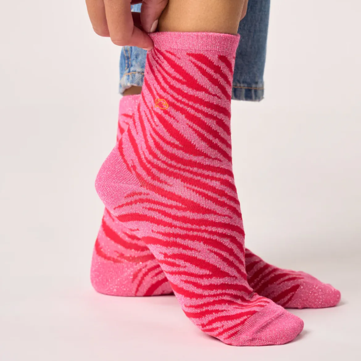 Chaussettes Zèbre - Rose & Rouge