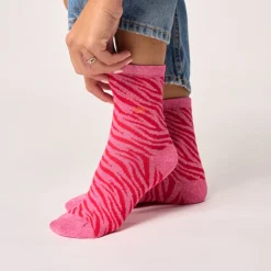Chaussettes Zèbre - Rose & Rouge