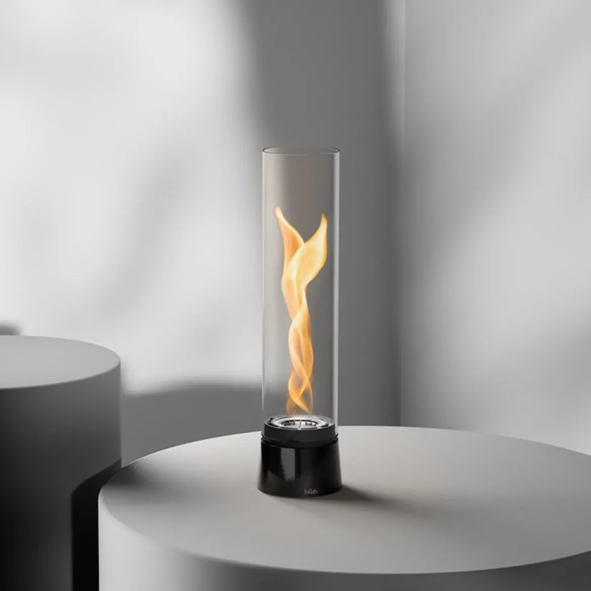 Cheminée / Feu de table Spin Air 900 - Ø 10.6 x 40.5 cm - Émail Noir