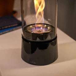Cheminée / Feu de table Spin Air 900 - Ø 10.6 x 40.5 cm - Émail Noir