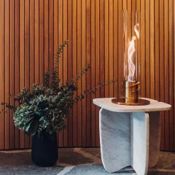 Cheminée / Feu de table Spin 120 - Ø 23 x 54 cm - Or