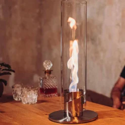 Cheminée / Feu de table Spin 120 - Ø 23 x 54 cm - Or