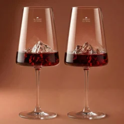 Coffret 2 Verres à vin topographic Mont Blanc & Everest