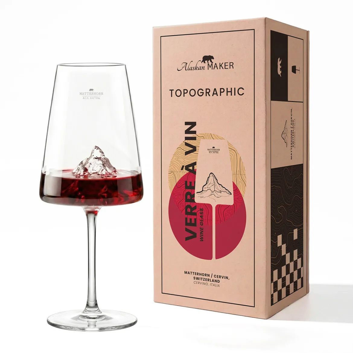 Coffret Verre à vin topographic Matterhorn