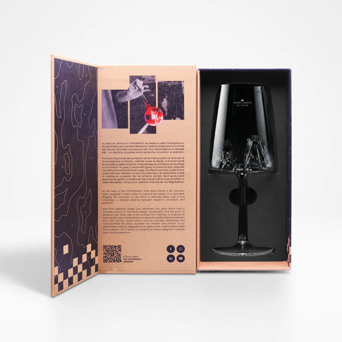 Coffret Verre à vin topographic Grand Canyon