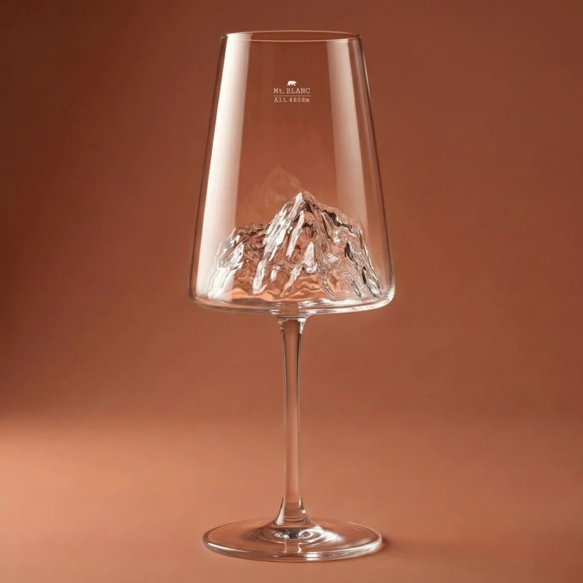 Coffret Verre à vin topographic Mont Blanc