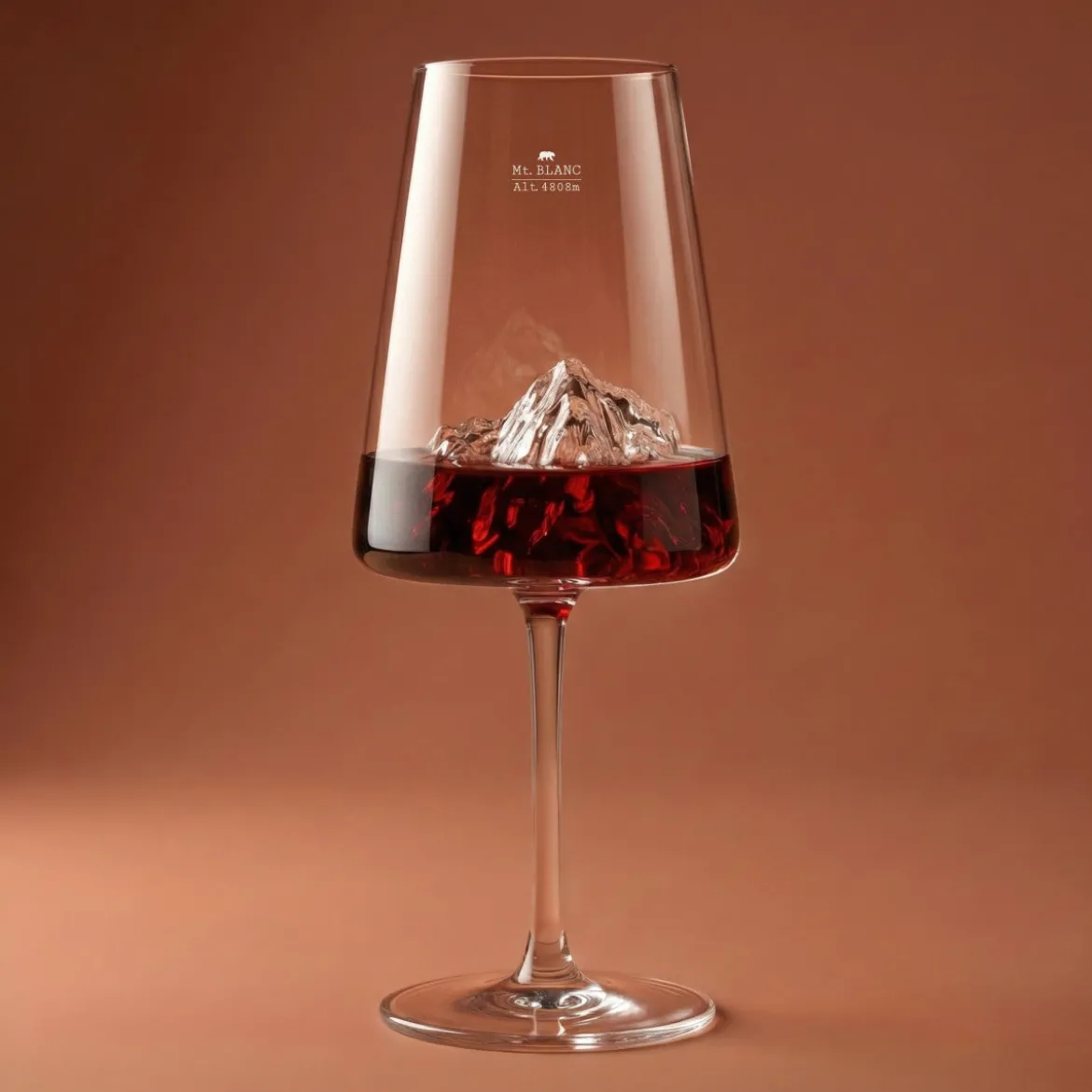 Coffret Verre à vin topographic Mont Blanc