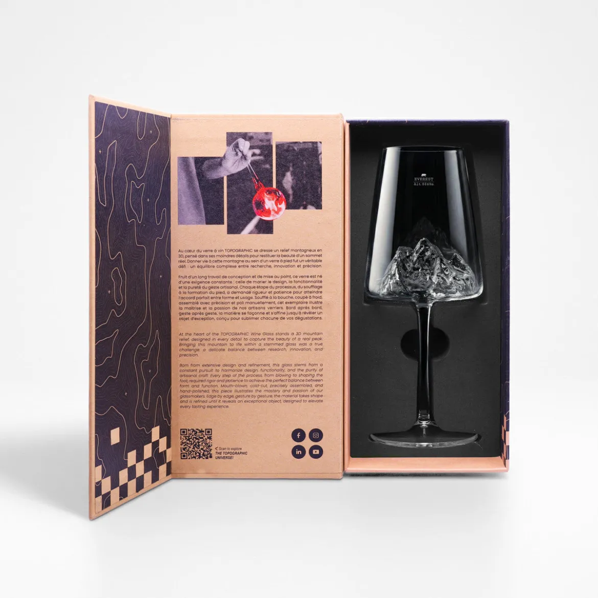 Coffret Verre à vin topographic Everest