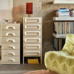 Commode Space 6 Tiroirs - 45 x 40.5 x 97.5 cm - Crème