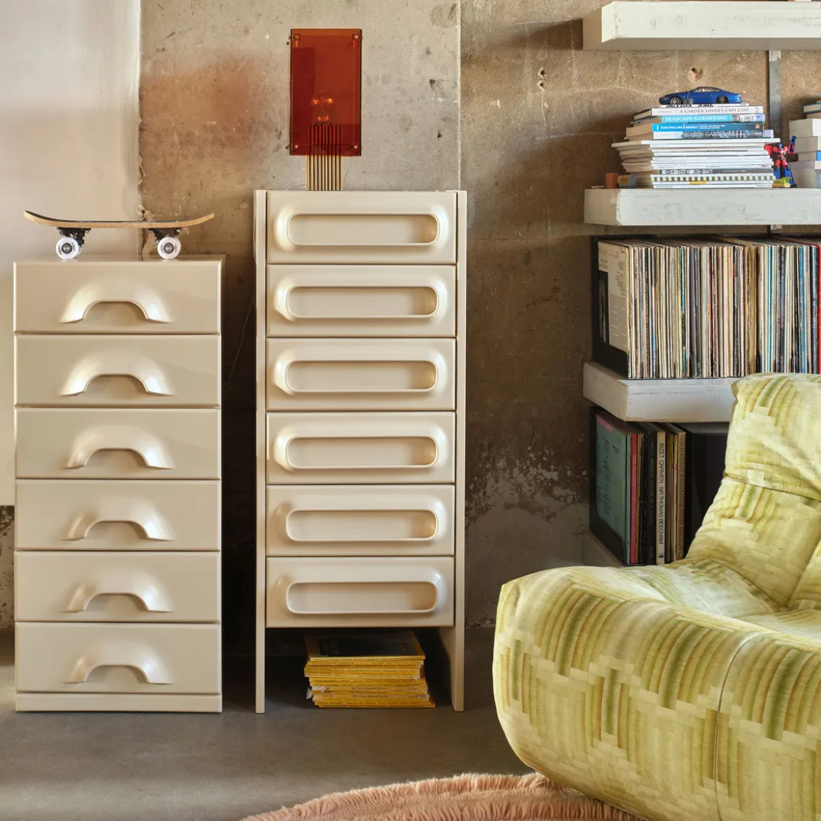 Commode Space 6 Tiroirs - 45 x 40.5 x 97.5 cm - Crème