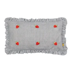 Coussin Les fruités brodé Fraises - 30 x 50 cm