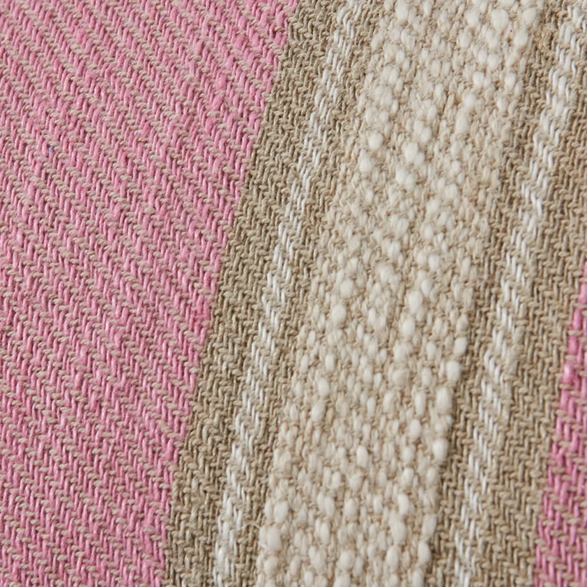 Coussin Tissé Rayé Blush - 60x40 cm