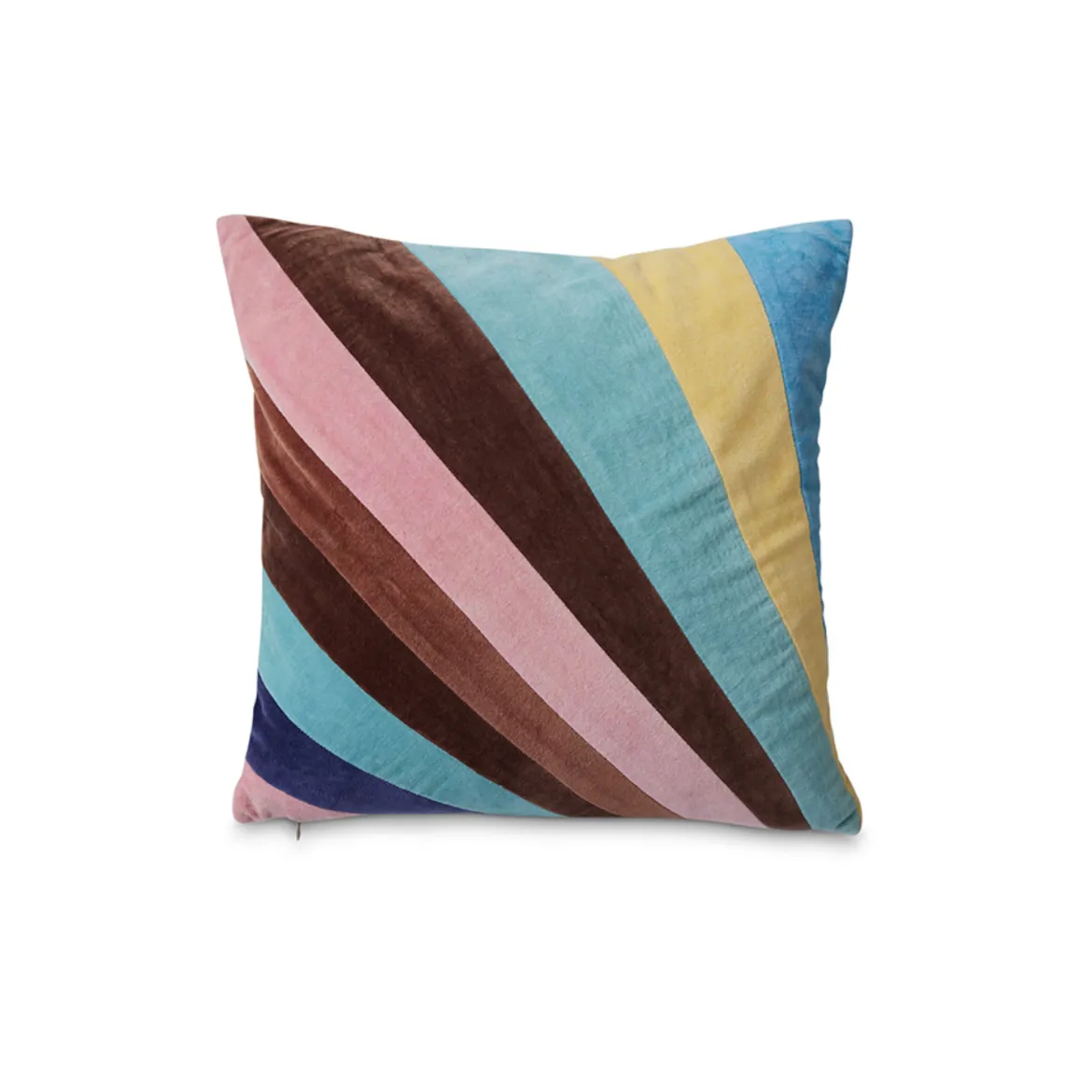 Coussin Velours Rayures Eventide - 45x45 cm