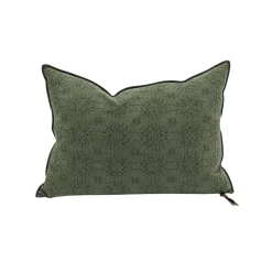 Coussin Vice Versa - Jacquard Stone Washed - Avocat
