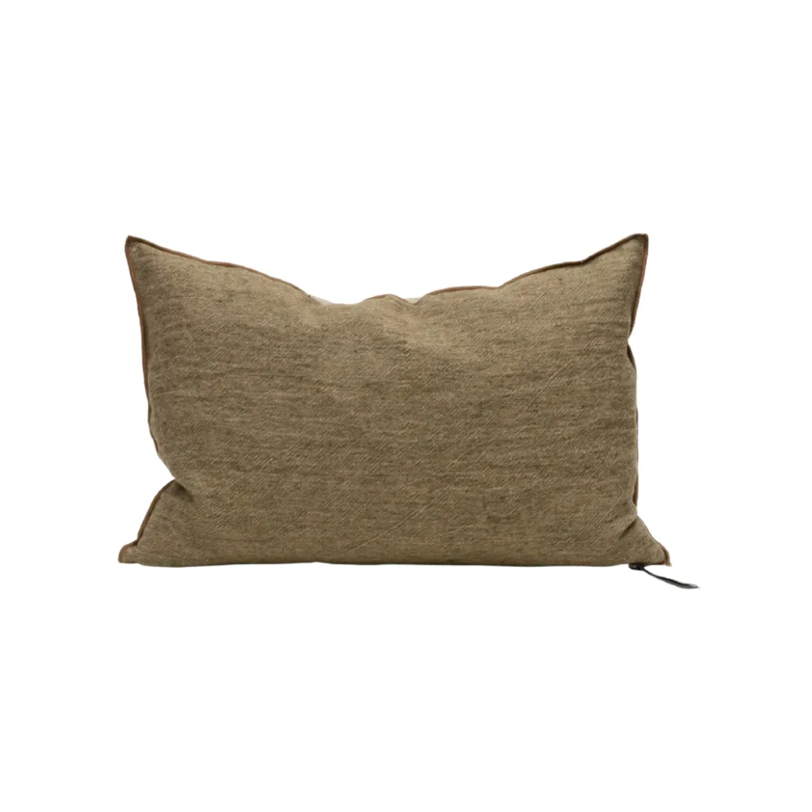 Coussin Vice Versa Lin Lavé Froissé - Kaki / Givré