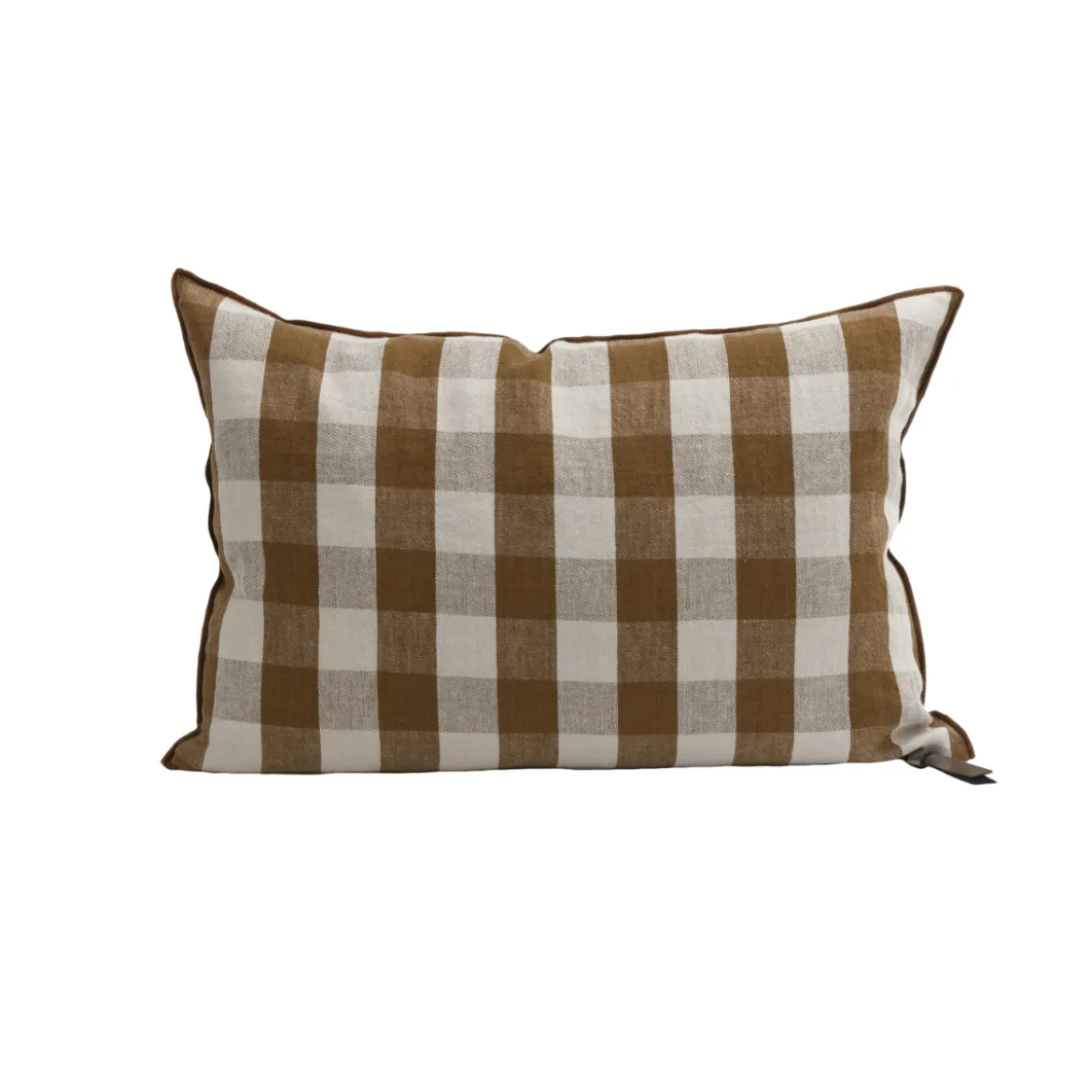 Coussin Vice Versa - Lin Lavé - Vichy Cottage Havane