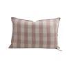 Coussin Vice Versa - Lin Lavé - Vichy Cottage Bois de Rose