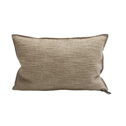 Coussin Vice Versa - Toile Biella Dévorée - Cappuccino 40x60 cm