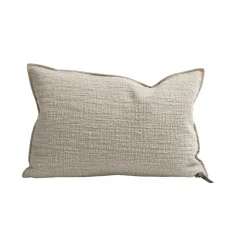 Coussin Vice Versa - Toile Biella Dévorée - Naturel 40x60 cm