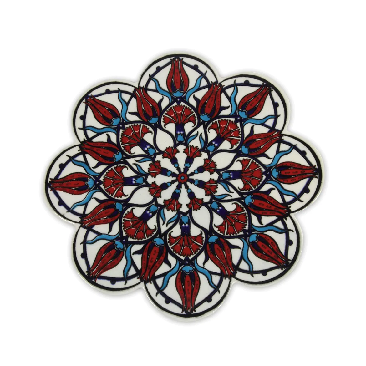 Dessous de Plat en Céramique - Rouge et Blanc