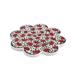 Dessous de Plat En Forme De Fleur - Rouge