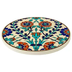 Dessous de Plat Rond en Céramique - Bleuet