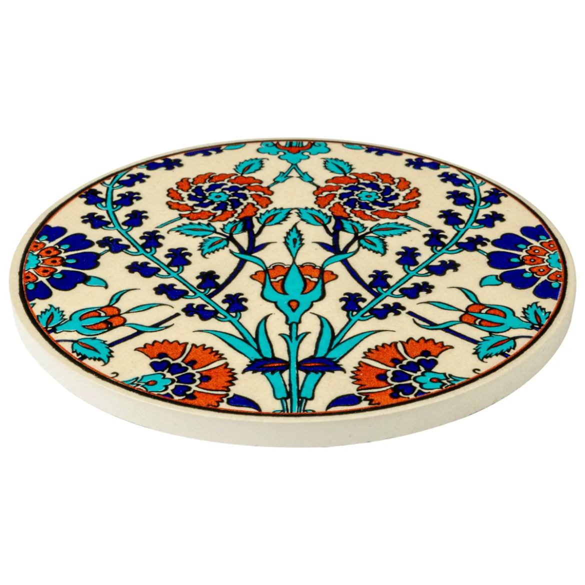Dessous de Plat Rond en Céramique - Bleuet