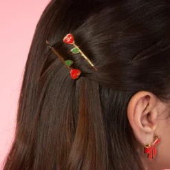 Duo Barrettes fines Roses