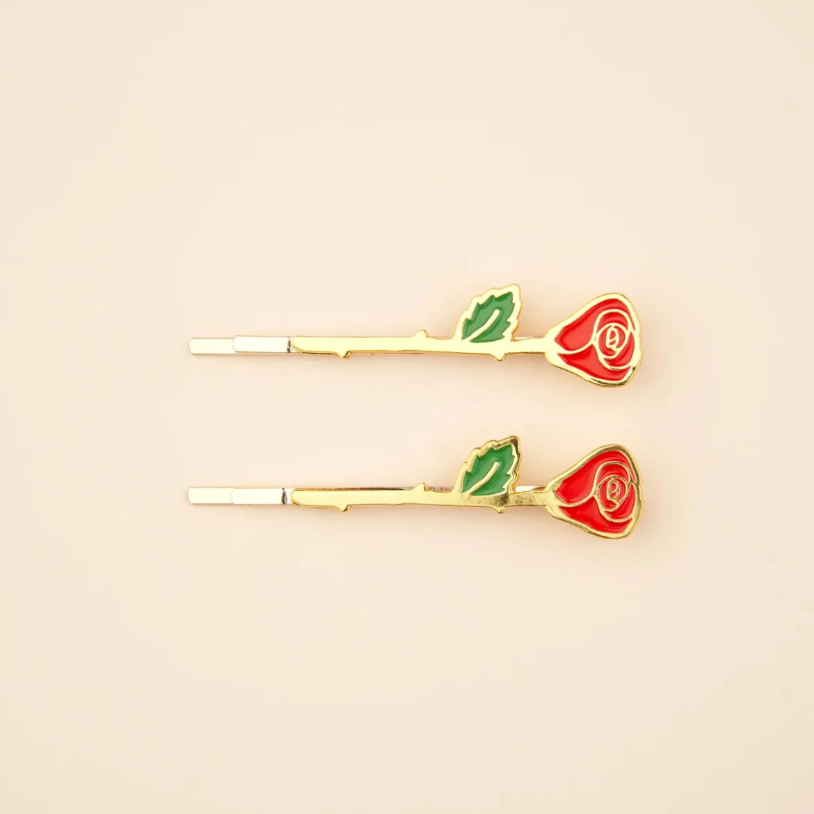 Duo Barrettes fines Roses