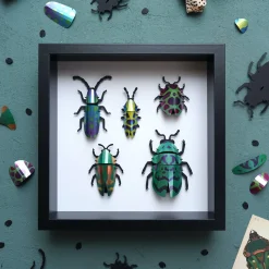 Ensemble de scarabées en papier