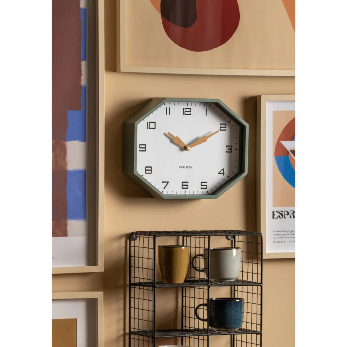 Horloge murale Modern Factory Octagon