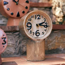 Horloge Rétro en céramique - h 23,5 cm - Crème