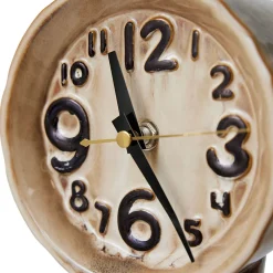 Horloge Rétro en céramique - h 23,5 cm - Crème