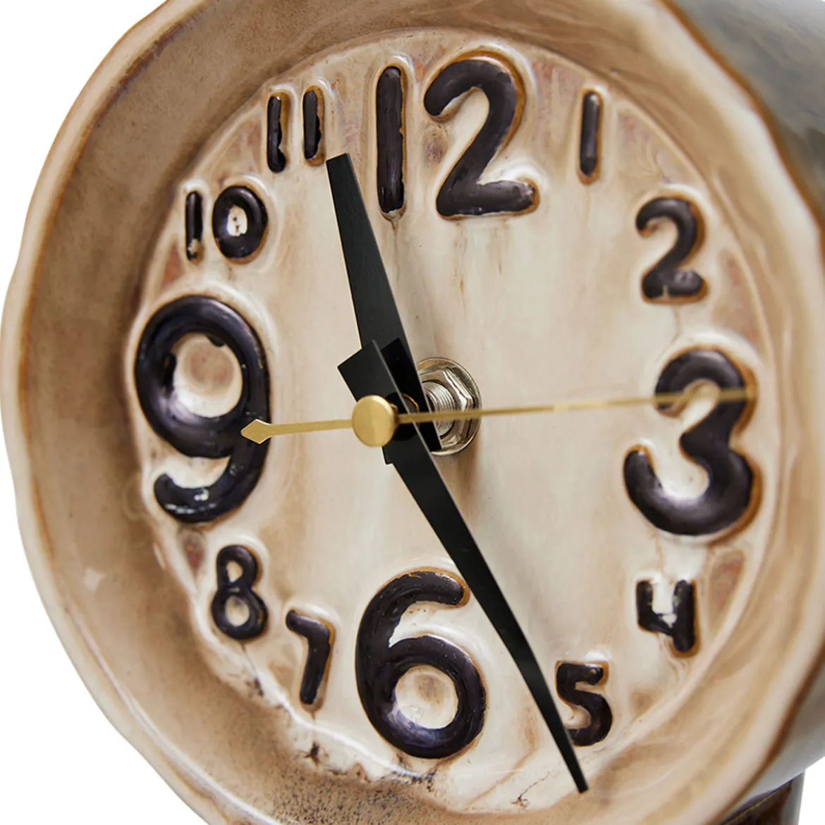 Horloge Rétro en céramique - h 23,5 cm - Crème
