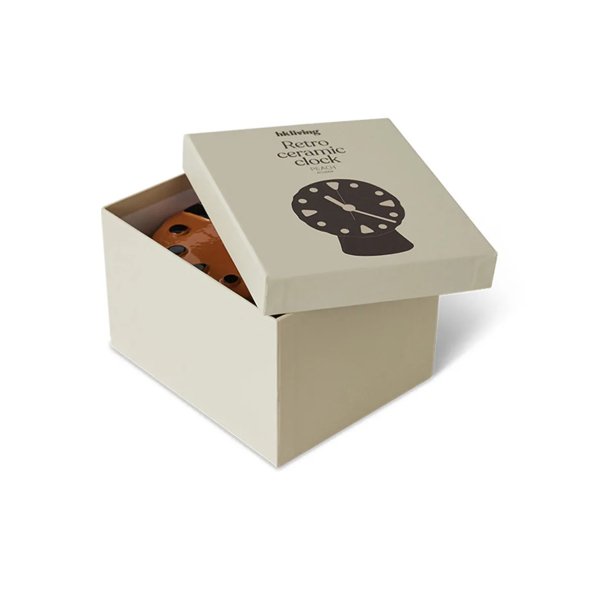 Horloge Rétro en céramique - h 20,8 cm - Pêche