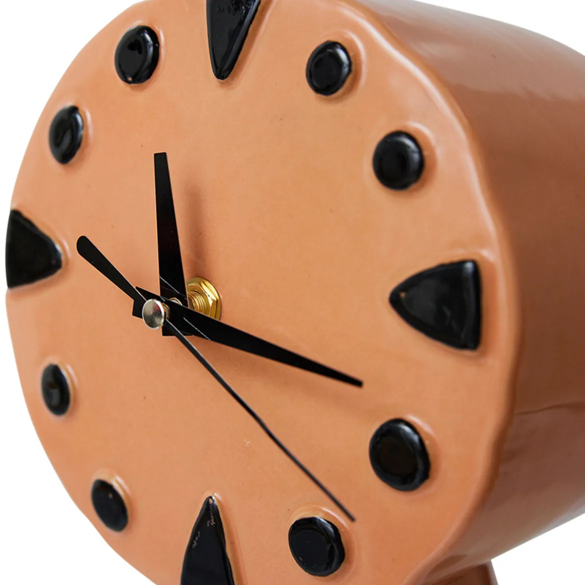 Horloge Rétro en céramique - h 20,8 cm - Pêche