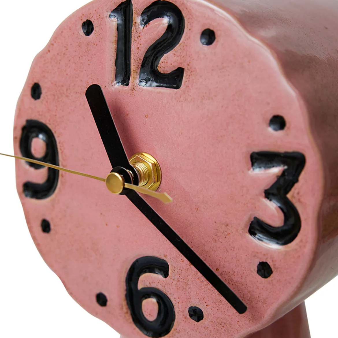 Horloge Rétro en céramique - h 16,2 cm - Rose