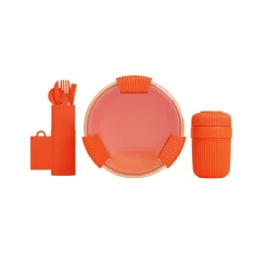 Kit réutilisable Couverts - Lunch box - Mug - Orange